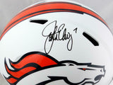 John Elway Autographed Denver Broncos F/S Flat White Helmet- JSA W Auth *Black