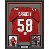 FRAMED Autographed/Signed SHAQUIL SHAQ BARRETT 33x42 Tampa Red Jersey PSA COA