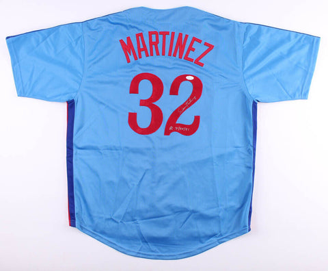 Dennis Martinez Signed Montreal Expos Jersey Inscribed PG 7/28/91 (JSA COA)