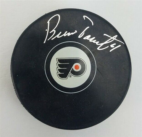 Bernie Parent Signed Philadelphia Flyers Logo Hockey Puck (JSA COA)