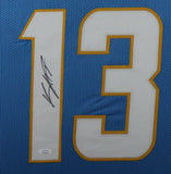 KEENAN ALLEN (Chargers light blue SKYLINE) Signed Autographed Framed Jersey JSA