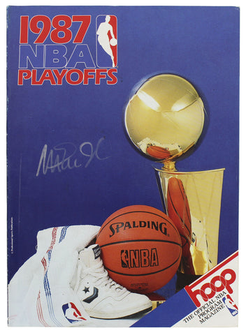 Lakers Magic Johnson Signed 1987 NBA Playoffs Program BAS Witnessed #WY56245