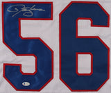 Lawrence Taylor Signed New York Giants Stat Jersey (Beckett) 2xSuper Bowl Champ