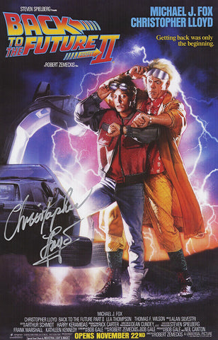 Christopher Lloyd Signed Back To The Future Part II 11x17 Movie Poster -(SS COA)