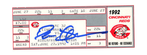 Deion Sanders Signed Atlanta Braves 6/27/1992 vs Reds Ticket BAS 37263