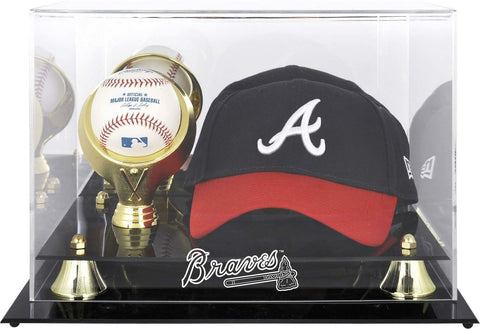 Atlanta Braves Acrylic Cap and Baseball Logo Display Case-Fanatics