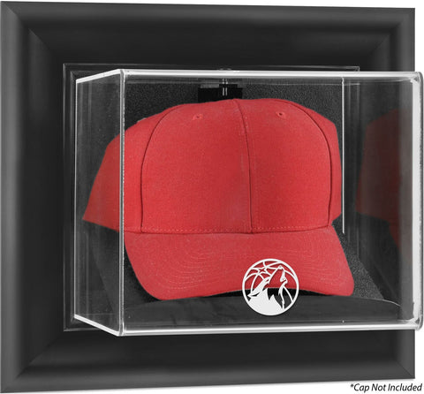 Minnesota Timberwolves Black Framed Wall-Mounted Cap Display Case - Fanatics