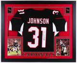 David Johnson Signed Arizona Cardinals 35x43 Custom Framed Jersey (JSA COA)