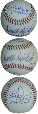 Baltimore Orioles MVPs Autographed OML Baseball Dempsey Frank & Brooks JSA 12658