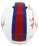 Bills (3) Kelly, Thomas & Reed Signed Flat White Full Size Speed Rep Helmet JSA