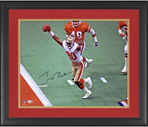 Jerry Rice San Francisco 49ers Framed Signed 16x20 Hands Up Touchdown Photograph