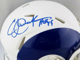 Eric Dickerson Autographed LA Rams AMP Mini Helmet w/ HOF- Beckett W Auth *Blue