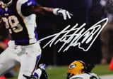 Adrian Peterson Signed Vikings 8x10 Running PF Photo - Beckett W Auth *Silver