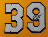 DWIGHT HOWARD (Lakers yellow SKYLINE) Signed Autographed Framed Jersey JSA