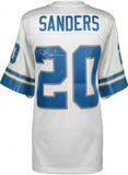 Framed Barry Sanders Detroit Lions Signed White Mitchell & Ness Replica Jersey