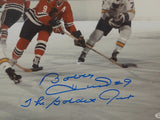 Bobby Hull Autographed 16x20 Photo Vs St Louis w/ The Golden Jet- JSA Auth