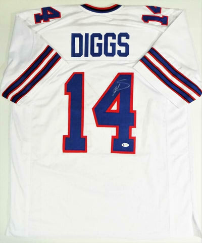 Stefon Diggs Autographed White Pro Style Jersey- Beckett W *Silver *4