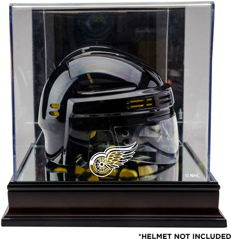 Detroit Red Wings Mahogany Logo Mini Helmet Display Case