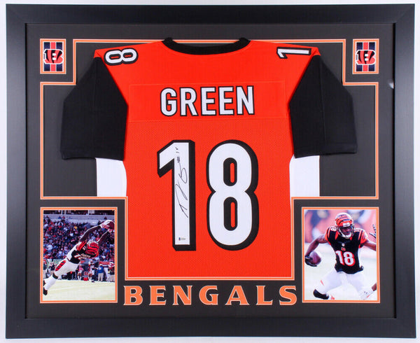 A. J. Green Signed Cincinnati Bengals 35x43 Custom Framed Jersey (Beckett COA)