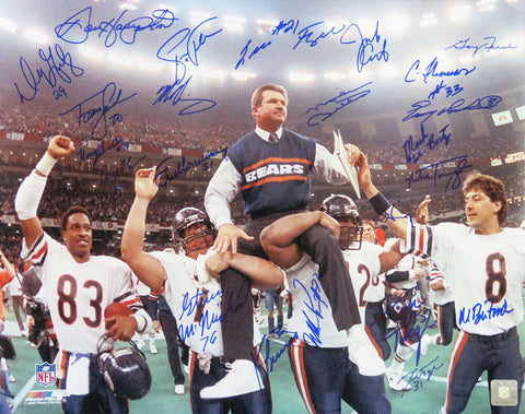 1985 Chicago Bears Team Signed SB XX Ditka Carried Off 16x20 Photo 23 Sigs - SS