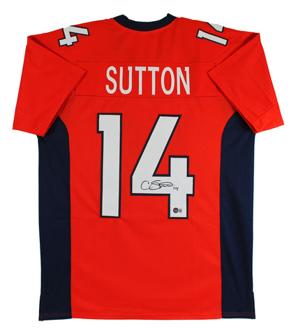 Courtland Sutton Authentic Signed Orange Pro Style Jersey BAS Wit or JSA Wit