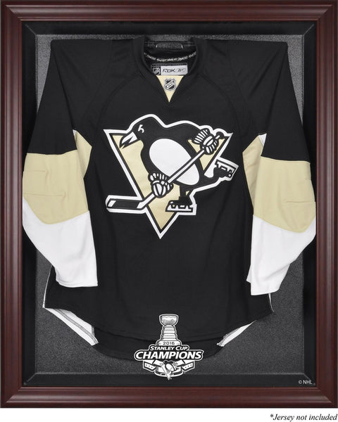 Penguins 2016 Stanley Cup Champs Mahogany Framed Jersey Display Case