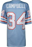 FRMD Earl Campbell Houston Oilers Signd Mitchell&Ness Light Rep Jersey w/"HOF"