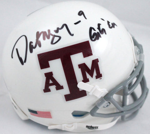 Dat Nguyen Signed Texas A&M Aggies White Schutt Mini Helmet W/ Gig 'Em-Prova