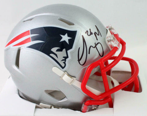 Sony Michel Signed New England Patriots Speed Mini Helmet- Beckett W Auth *Black