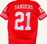 Deion Sanders Autographed TB Red Pro Style Jersey-Beckett W Hologram