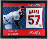 Shane Bieber Signed 35x43 Custom Framed Cleveland Indians Jersey (Beckett COA)