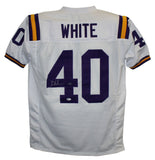 Devin White Autographed/Signed College Style White XL Jersey BAS 27701