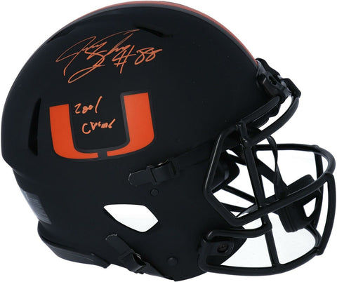 Jeremy Shockey Hurricanes Signed Eclipse Authentic Helmet & "2001 Champs" Insc