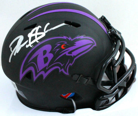 Deion Sanders Signed Baltimore Ravens Eclipse Mini Helmet- BA W Holo *Silver