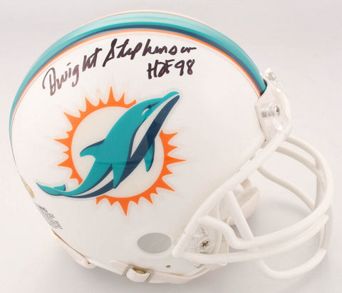 Dwight Stephenson Signed Miami Dolphins Mini Helmet Inscribed "HOF 98" MAB Holo