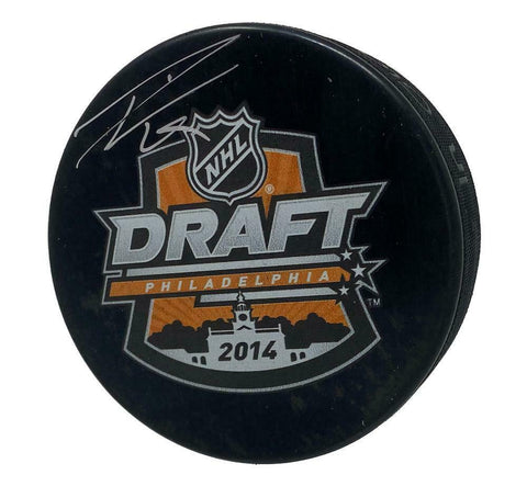 LEON DRAISAITL Autographed Oilers NHL 2014 Draft Day Puck FANATICS