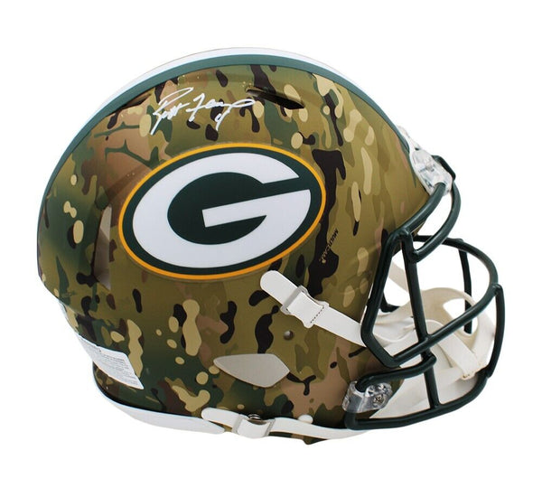 Brett Favre Signed Green Bay Packers Speed Authentic Camo NFL Helmet