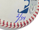 DAVID ORTIZ Autographed Red Sox "HOF 22, 3x WS Champs" Baseball FANATICS LE 34