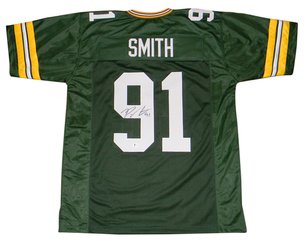 PRESTON SMITH AUTOGRAPHED SIGNED GREEN BAY PACKERS #91 GREEN JERSEY BECKETT