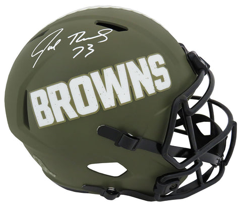 Joe Thomas Signed Browns Salute to Service Riddell F/S Speed Rep Helmet (SS COA)