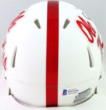 DK Metcalf Autographed Ole Miss Rebels White Speed Mini Helmet - Beckett W Auth