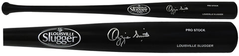 Ozzie Smith Signed Louisville Slugger Pro Stock Black Baseball Bat- SCHWARTZ COA