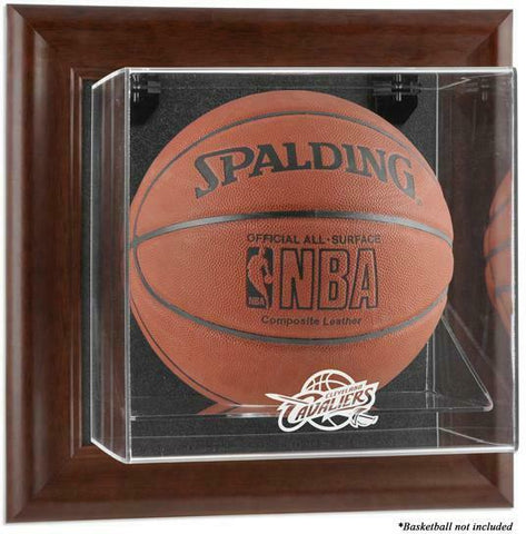Cleveland Cavaliers (2010-2017) Brown Framed Wall- Basketball Display Case