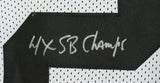 Rocky Bleier Signed Custom White Pro Style Football Jersey 4X SB Champs JSA