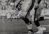 Jim Otto Autographed 8x10 Raiders B/W On Field Photo W/ HOF- JSA W Auth