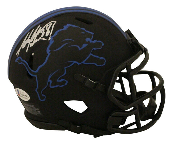 Adrian Peterson Autographed/Signed Detroit Lions Eclipse Mini Helmet BAS 29349