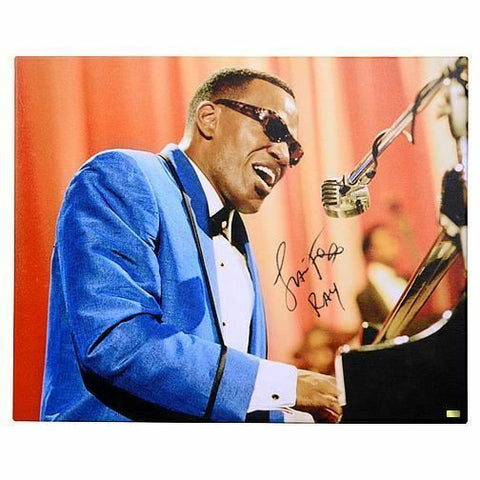 Jamie Foxx Autographed Ray Charles 16x20 Canvas Giclee with Ray Inscription