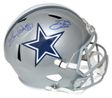 Emmitt Smith & Tony Dorsett Signed Dallas Cowboys Speed Replica Helmet BAS 25674