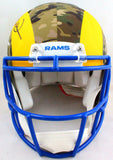 Kurt Warner Signed Rams Authentic Camo Speed F/S Helmet 2Insc- Beckett W *B/W