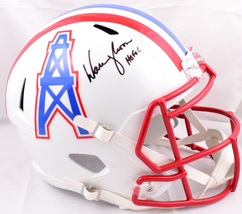 Warren Moon Autographed Houston Oilers F/S Speed Helmet w/HOF - Beckett W Holo